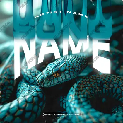 Premade album cover “Turq Snake” — a grim scene holding its tension in cool blue tones