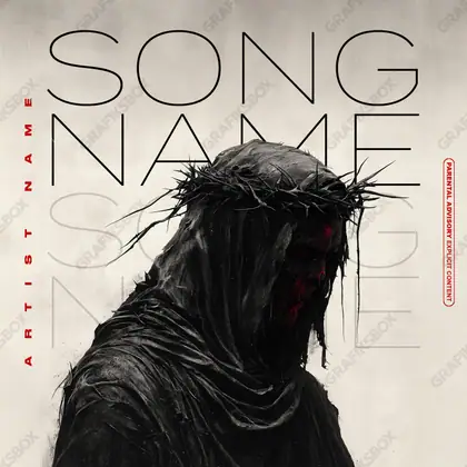 Готовая обложка для трека с ночным сюжетом «Black Spines» — в чёрно-белом