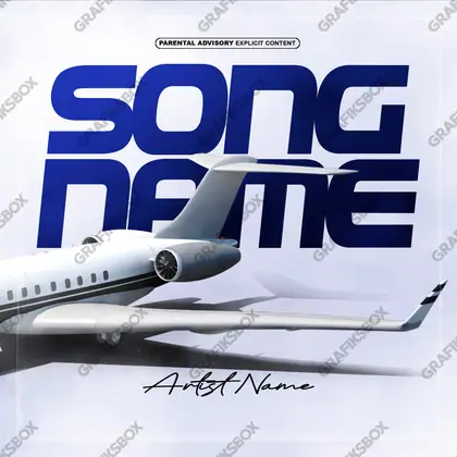 Premade album cover “Boing” — a subject with a character of its own in cool blue tones