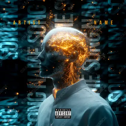 Premade album cover “The Psychologist” — a frame that refuses to sit in one category in a blue palette