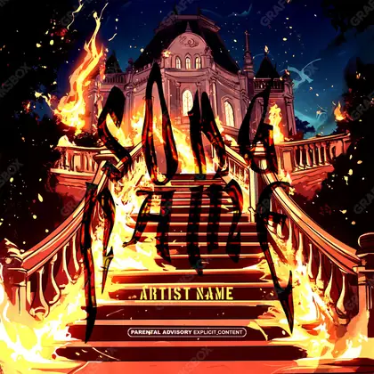 Готовая обложка для трека «Hot Mansion» — в красных тонах