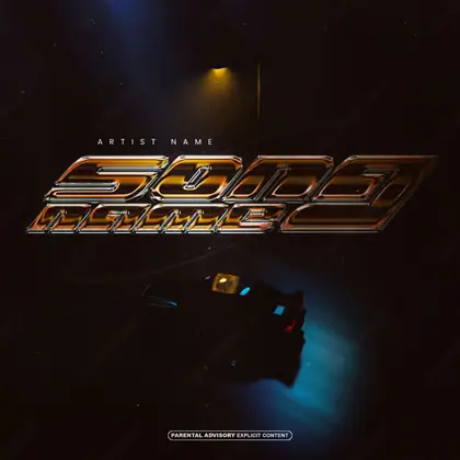 Готовая обложка для трека с ночным сюжетом «Night Race» — в оранжевых тонах