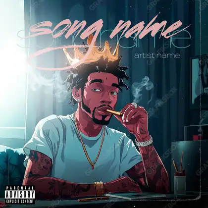 Готовая обложка для трека «Album Made» — в синих тонах