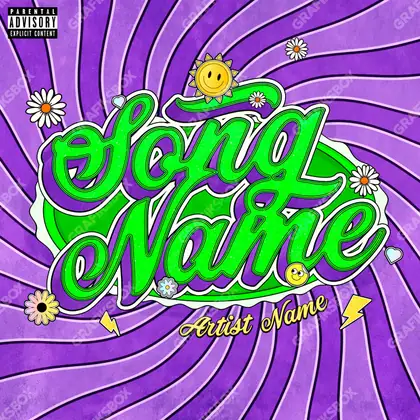 Обложка для трека с цветами «Hippie Flower» — в фиолетовых тонах