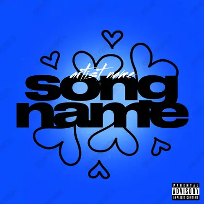 Portada de álbum prediseñada «Loving Blue» — un encuadre que no encaja en una sola categoría, en tonos azules fríos