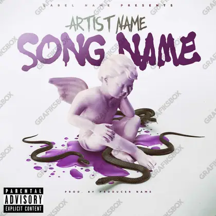 Premade album cover “Purple Angel” — dark art with a heavy atmosphere in purple tones