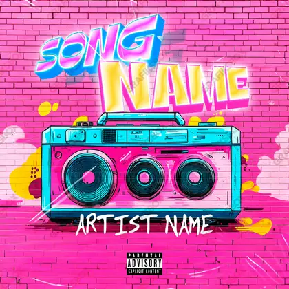 Premade album cover “Boombastic” — a frame that refuses to sit in one category in a pink palette