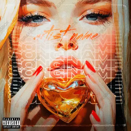 Portada de álbum prediseñada «Portraying» — una idea visual original sin equivalente cercano en el catálogo, en matices anaranjados