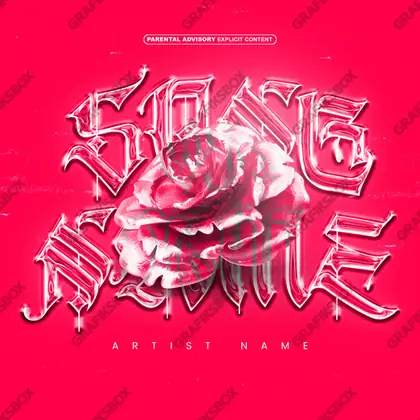 Premade album cover “Floralta” — an original visual idea with no close match in the catalogue in a red palette