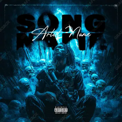 Premade album cover “Blue Soldier” — a subject with a character of its own in cool blue tones