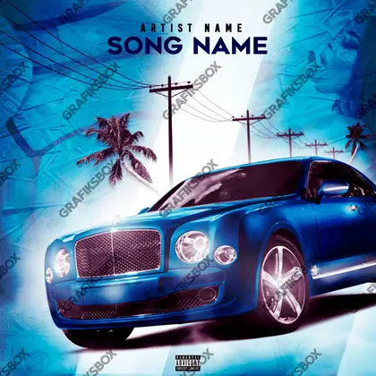 Обложка для трека «Blue Bentley» — в синих тонах