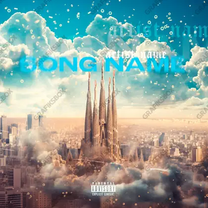 Portada de álbum prediseñada «Bcn» — una idea visual original sin equivalente cercano en el catálogo, en tonos azules fríos