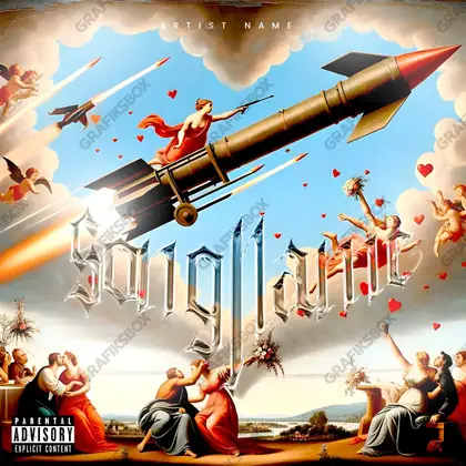 Обложка для трека про любовь «Rocket Love» — в оранжевых тонах