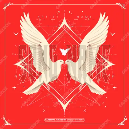 Обложка для песни «Double Peace» — в красных тонах
