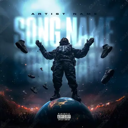 Portada de álbum prediseñada «Global Power» — un motivo con carácter propio, en tonos azules fríos