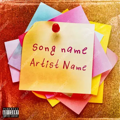 Portada de álbum prediseñada «Postit» — un motivo con carácter propio, en una gama naranja