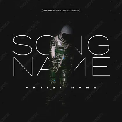Portada de álbum prediseñada «Alone Space» — una escena cósmica: estrellas, planetas, vacío, en una gama en blanco y negro