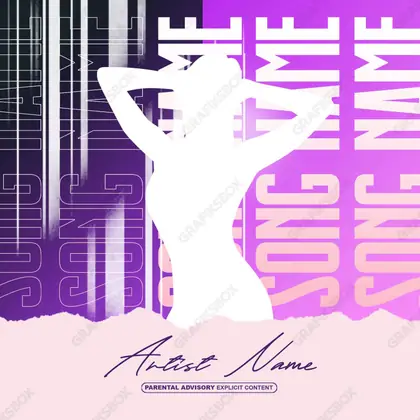 Premade album cover “Da Club” — an urban frame with dense city texture in a purple palette