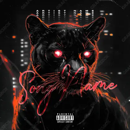 Обложка для песни с ночным сюжетом «Night Panther» — в красных тонах