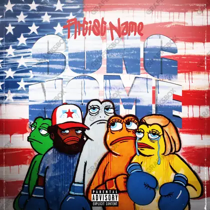 Portada de álbum prediseñada «Paper Nation» — una idea visual original sin equivalente cercano en el catálogo, en tonos rojos intensos