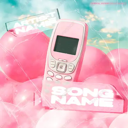 Обложка для песни «Pink Nokia» — в розовых тонах