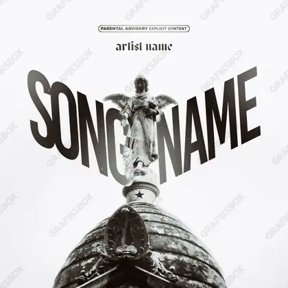 Portada de álbum prediseñada «Praise» — un encuadre que no encaja en una sola categoría, en una gama en blanco y negro