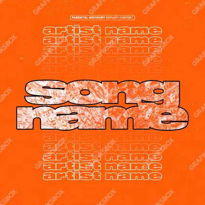 Portada de álbum prediseñada «Bandas» — un motivo con carácter propio, en una gama naranja