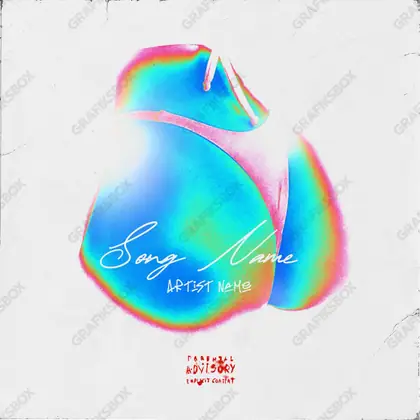 Portada de álbum prediseñada «Poposound» — un encuadre que no encaja en una sola categoría, en una gama azul