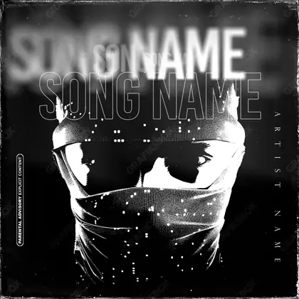 Premade album cover “Just Eye” — a portrait frame with a clean composition in a monochrome palette