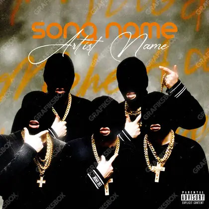 Portada de álbum prediseñada «Fugees» — una idea visual original sin equivalente cercano en el catálogo, en una gama naranja
