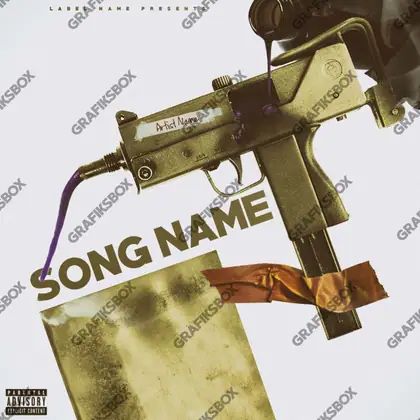 Portada de álbum prediseñada «Da Uzi IG» — un motivo con carácter propio, en una gama dorada