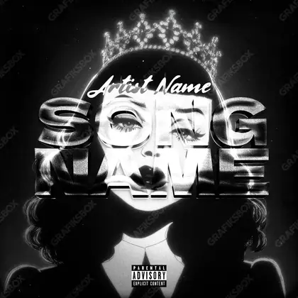 Portada de álbum prediseñada «Sad Queen» — una escena melancólica bajo luz apagada, en una paleta monocroma