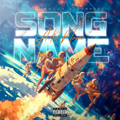 Обложка для песни «Squad Rocket» — в синих тонах
