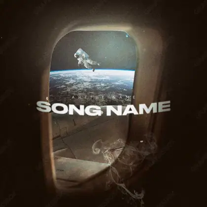 Premade album cover “Interstellar” — a frame that refuses to sit in one category in a monochrome palette