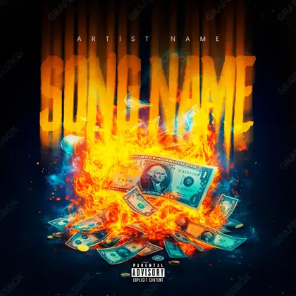 Обложка для песни про роскошь «Money Bonfire» — в оранжевых тонах