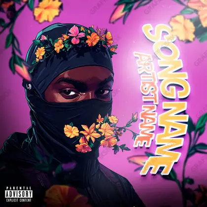 Купить обложку для трека с цветами «Floral Mask» — в розовых тонах