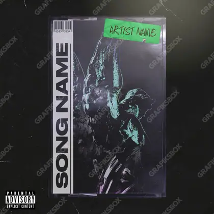 Portada de álbum prediseñada «Digital Angel» — un encuadre no figurativo construido con color y textura, en una gama en blanco y negro