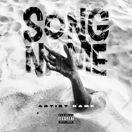 Portada de álbum prediseñada «Sands» — una idea visual original sin equivalente cercano en el catálogo, en una paleta monocroma