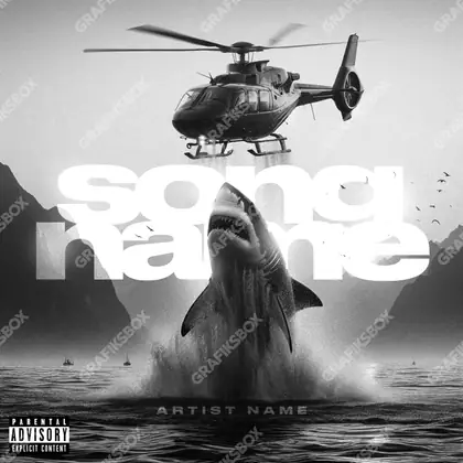 Premade album cover “Fly Catch” — a subject with a character of its own in a monochrome palette