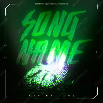 Premade album cover “Investigative” — an original visual idea with no close match in the catalogue in green shades