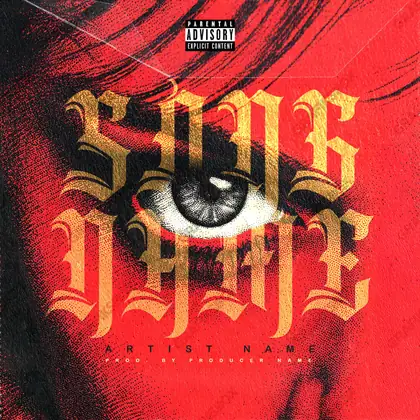 Portada de álbum prediseñada «Personhood» — una idea visual original sin equivalente cercano en el catálogo, en tonos rojos intensos