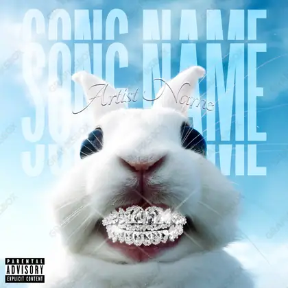 Обложка для трека «Toothy Rabbit» — в синих тонах