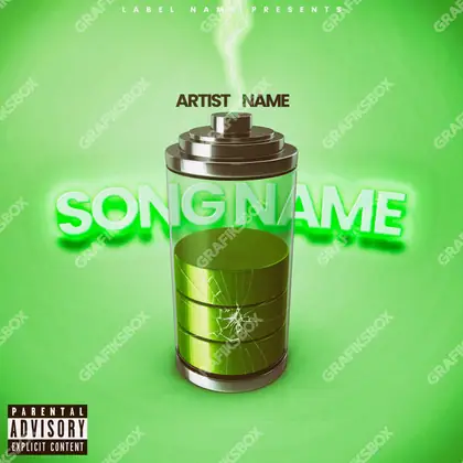 Portada de álbum prediseñada «Powertag» — un encuadre que no encaja en una sola categoría, en una gama verde