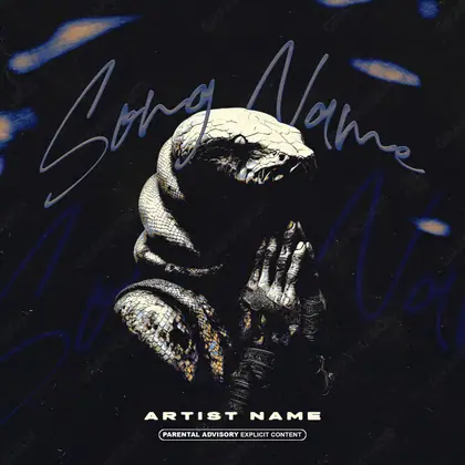 Premade album cover “Pray Snake” — a grim scene holding its tension in a black and white palette