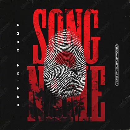 Готовая обложка для трека про любовь «Blood Touch» — в красных тонах