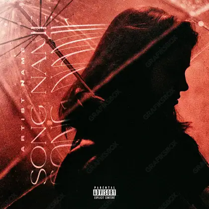 Portada de álbum prediseñada «Away» — un motivo con carácter propio, en una gama roja