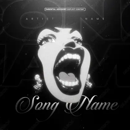 Portada de álbum prediseñada «More Glamour» — una idea visual original sin equivalente cercano en el catálogo, en una paleta monocroma