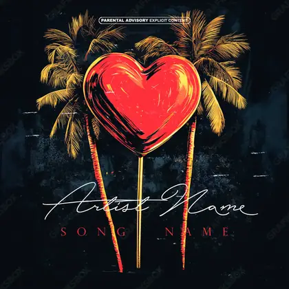 Portada de álbum prediseñada «Lollilove» — un encuadre que no encaja en una sola categoría, en una gama roja
