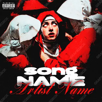 Premade album cover “Dark Enchanted” — night in frame: little light, plenty of space in a red palette