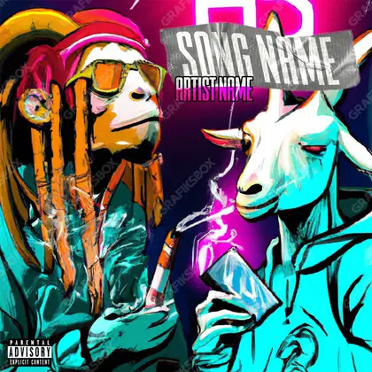 Готовая обложка для трека «Chill Goat» — в синих тонах